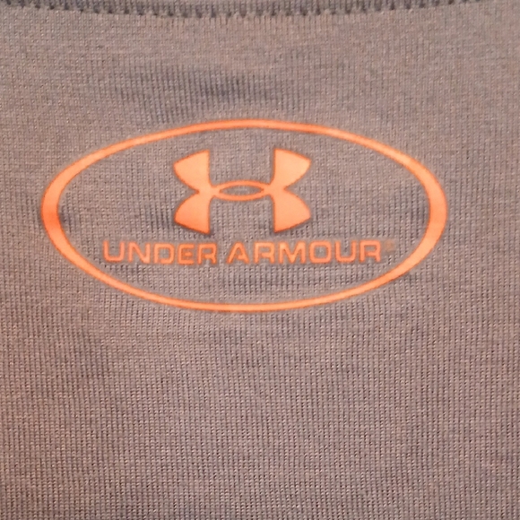 Under Armour Gray Tee with Bold Orange Logo - Picture 4 of 5